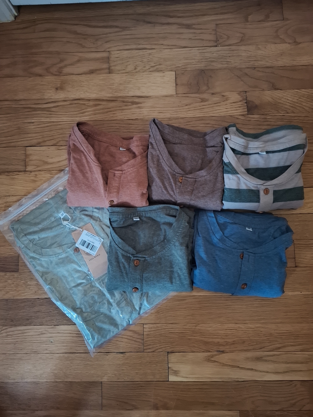 LOT/BULK Men's Casual Henley Shirt - Assorted Colors SAILWIND